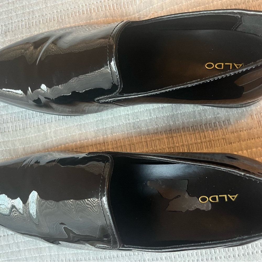 ALDO Men's Glossy Black Slip-On Loafers